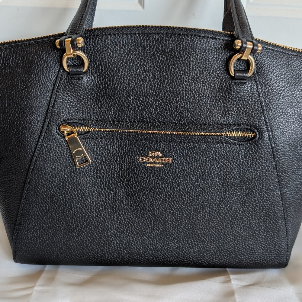 Coach Black Leather Tote Bag